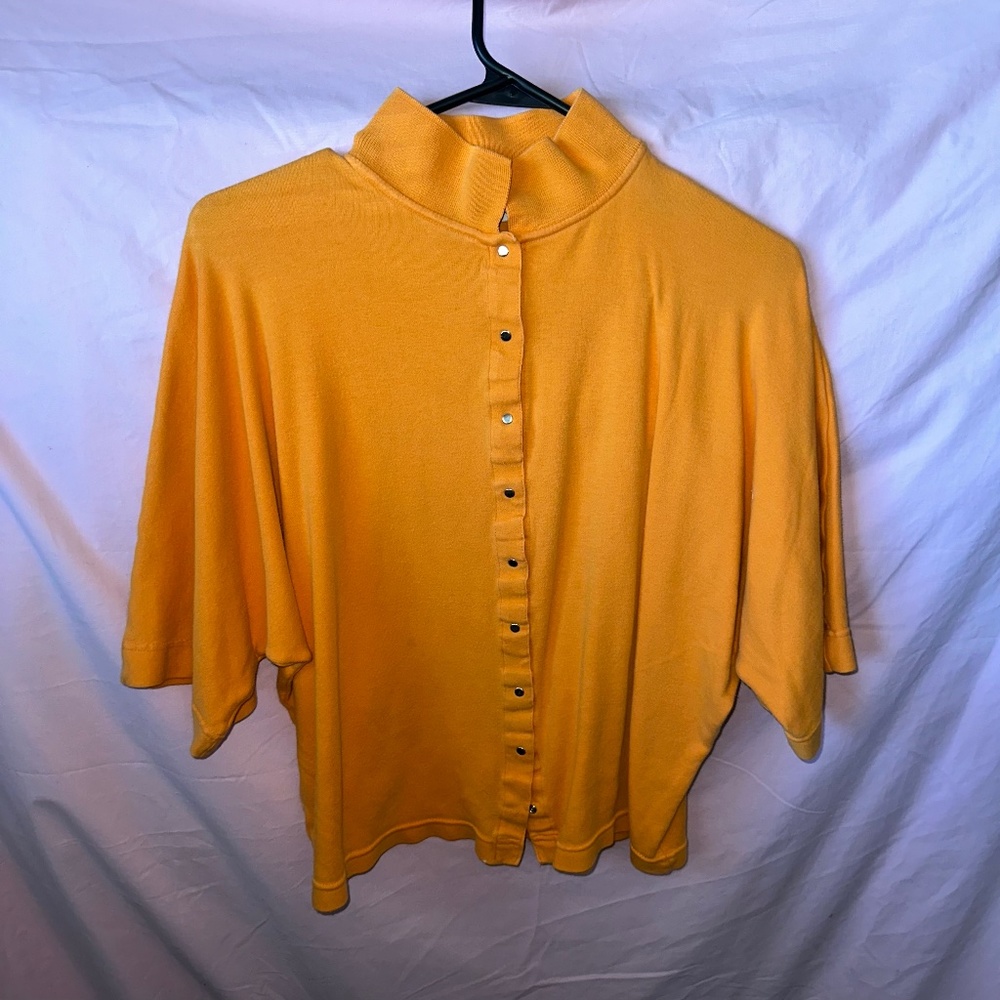 Vintage Loose oversized orange button up Michael Carrie